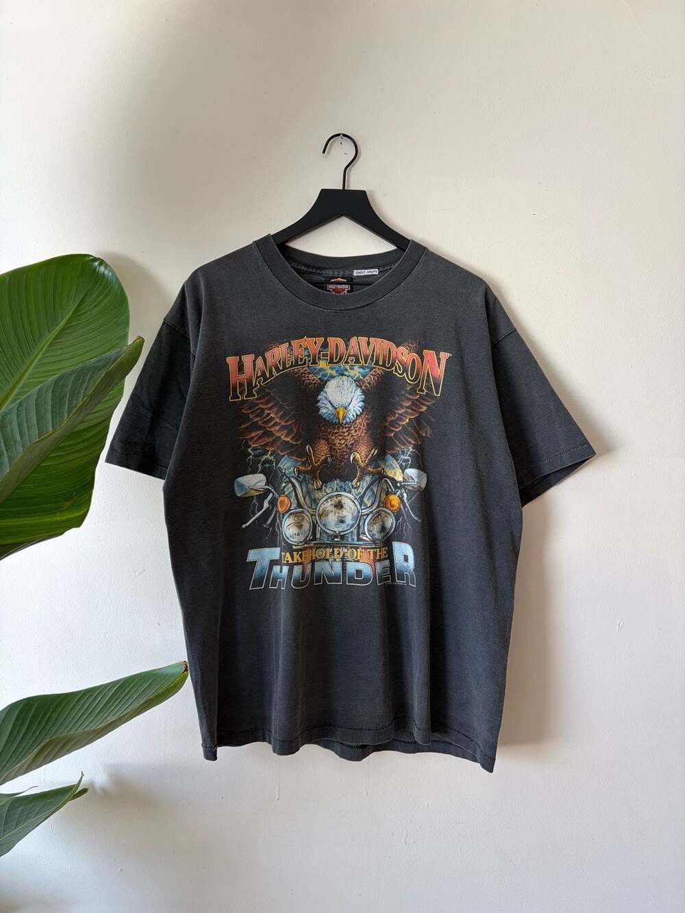 Harley Davidson faded eagle Take Hold Of The Thunder Size XL Vintage Tee